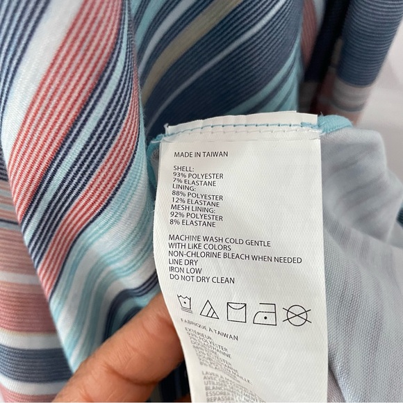 prAna Josepina Striped Maxi Dress Athletic Athleisure Crossover Back Medium - Picture 11 of 13